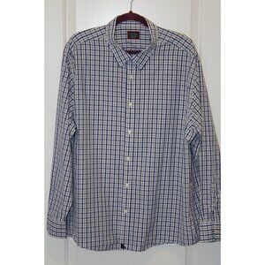 UNTUCKit Mens XXL Almaden Blue Gray Check 100% Cotton Button Down Casual Shirt